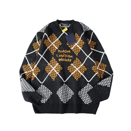 Louis Vuitton Men's Marque Deposee Argyle Jacquard Wool-Blend Sweater 1 Louis Vuitton Men's Marque Deposee Argyle Jacquard Wool-Blend Sweater