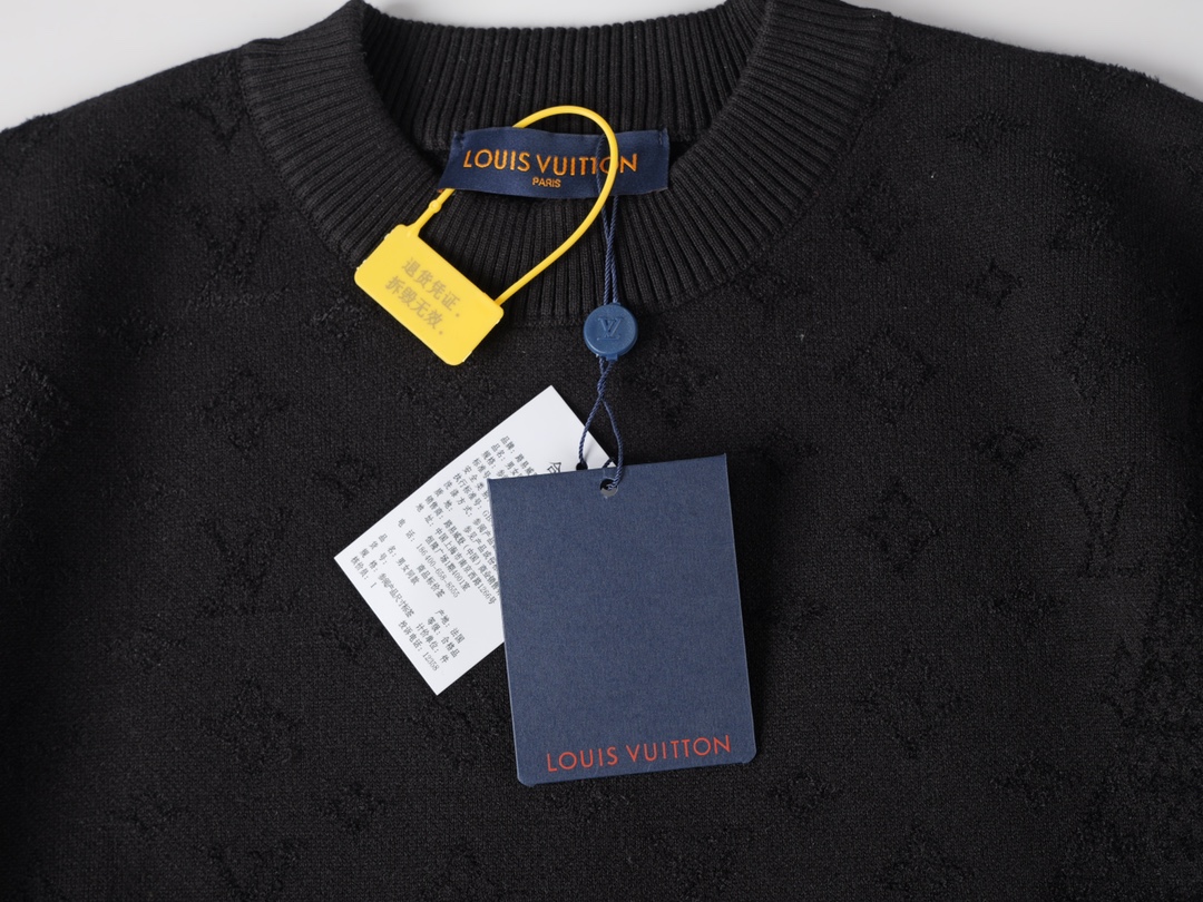 （神版） Louis Vuitton 2025新款 拼接提花毛织短袖