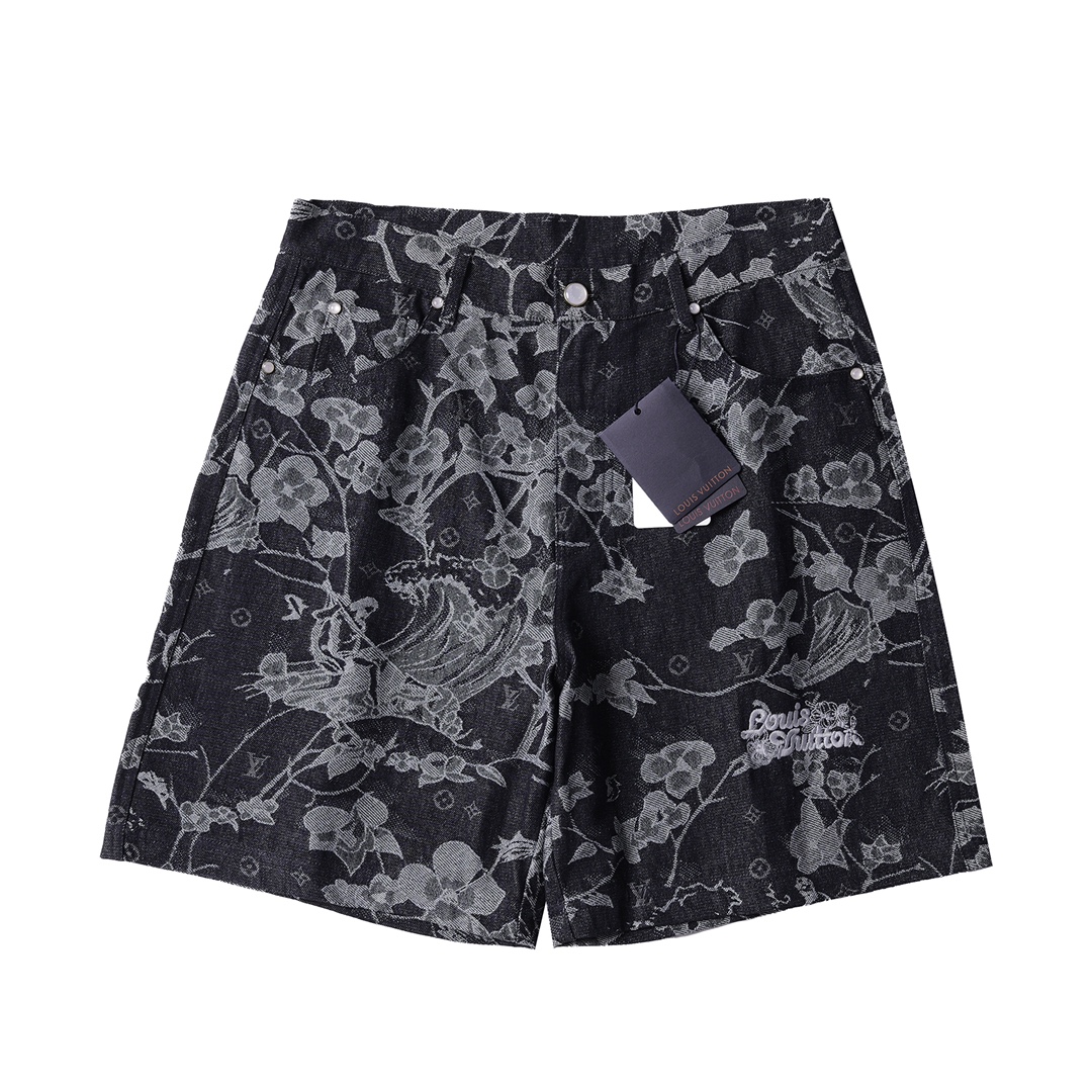Louis Vuitton 1V 2025新款 花卉牛仔套装短裤