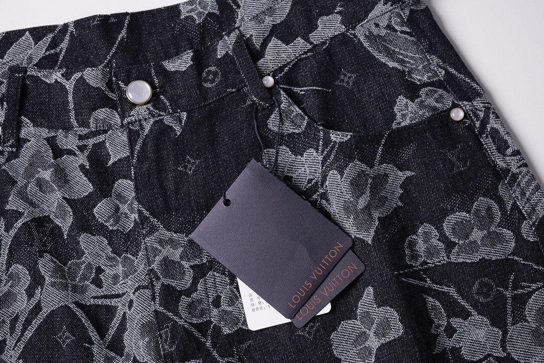 Louis Vuitton 1V 2025新款 花卉牛仔套装短裤