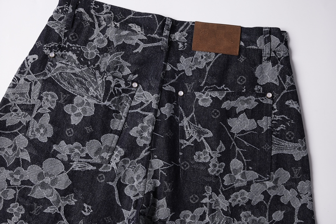 Louis Vuitton 1V 2025新款 花卉牛仔套装短裤