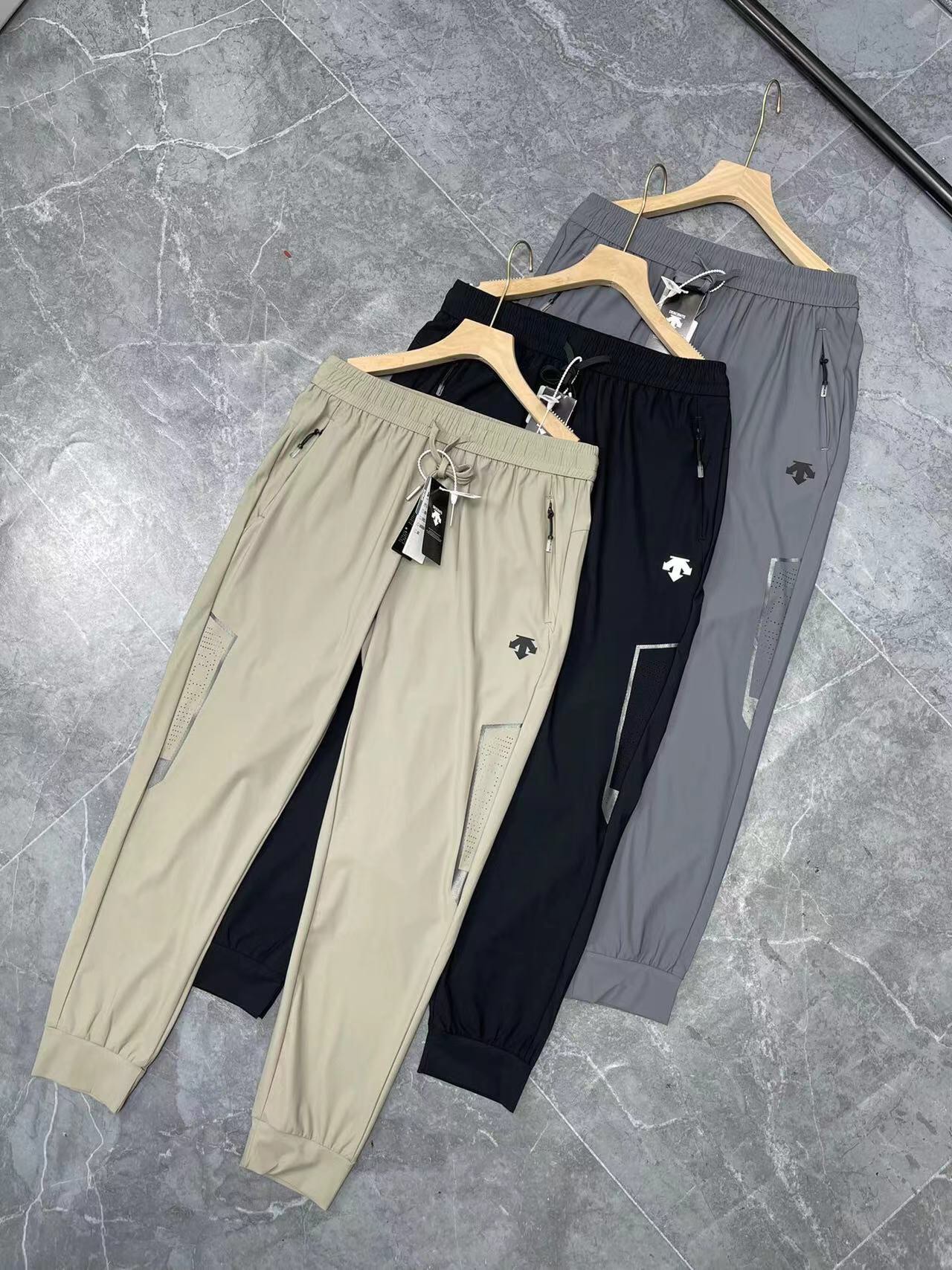 Descente Clothing Pants & Trousers Black Grey Khaki Silica Gel Quick Dry