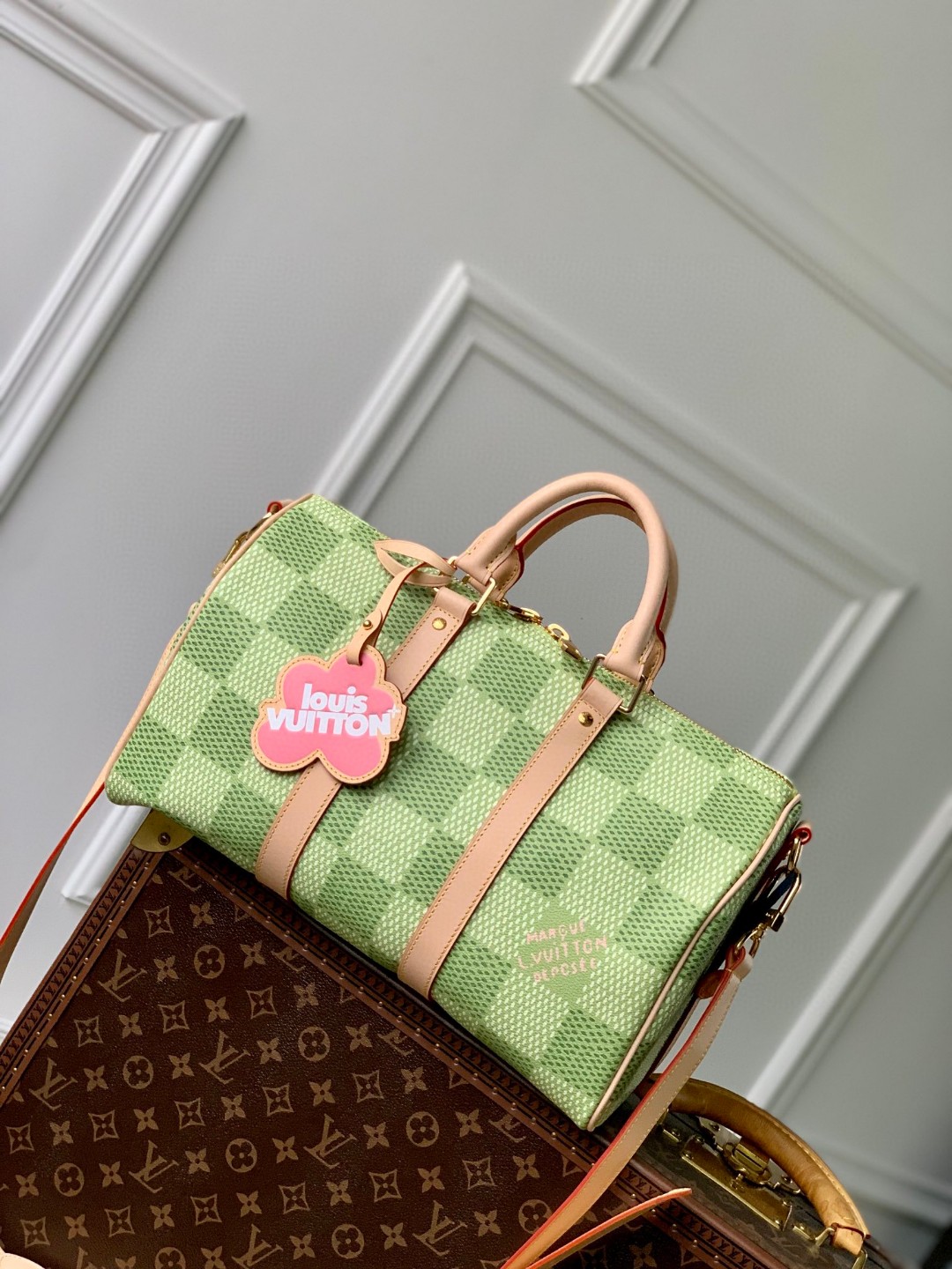 Louis Vuitton LV Keepall Sacs À Main Toile Cuir de vache N40671