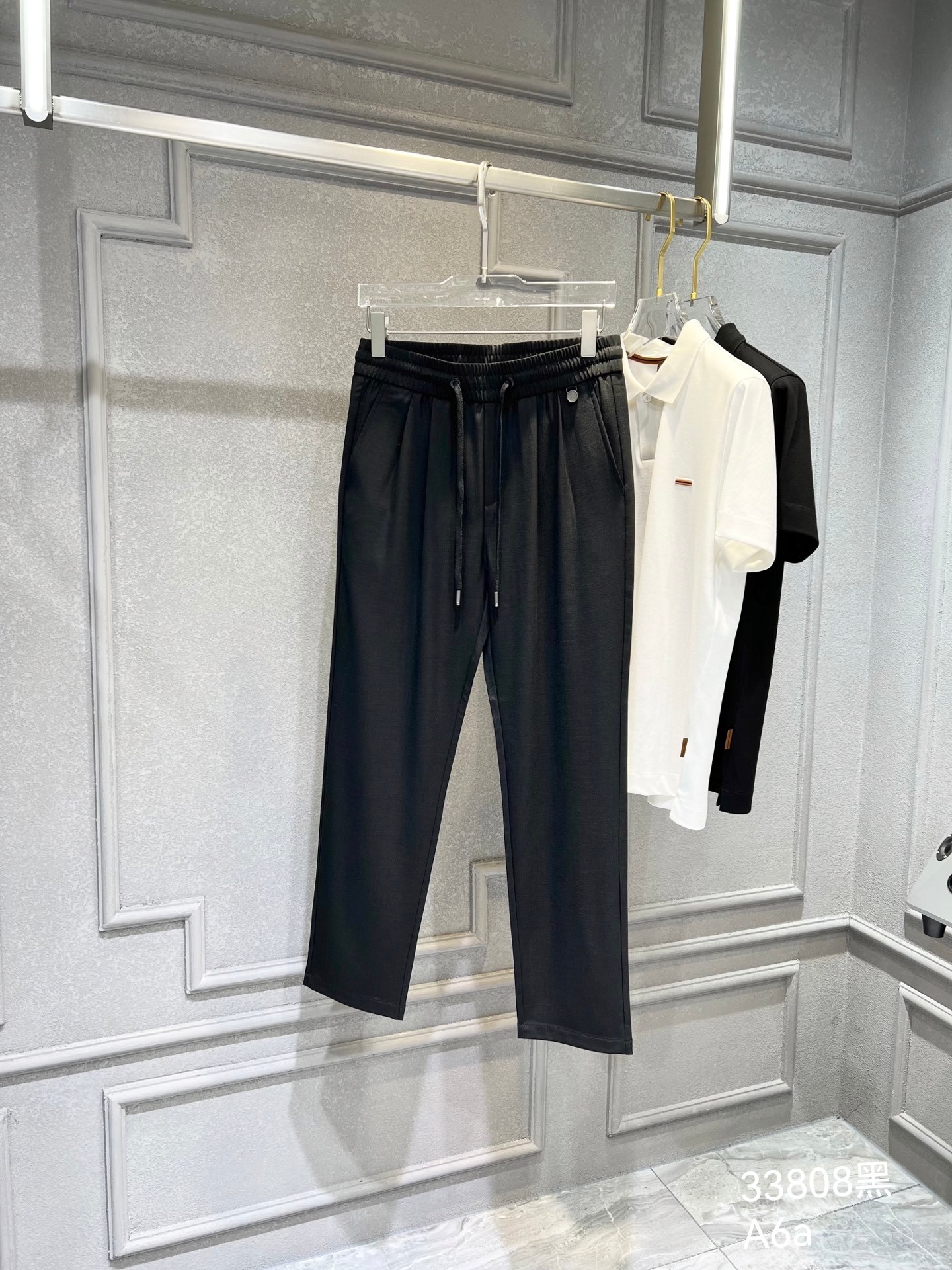 NO:489790,New spring and summer BC casual pants, cold cotton and linen fabric, non-scalding and anti-wrinkle #black Size: 30-,,alexander wang19860909春夏新款 BC休闲裤 冰凉棉麻面料 免烫抗皱 #黑 码数: 30-,,alexander wang,Men's clothing
