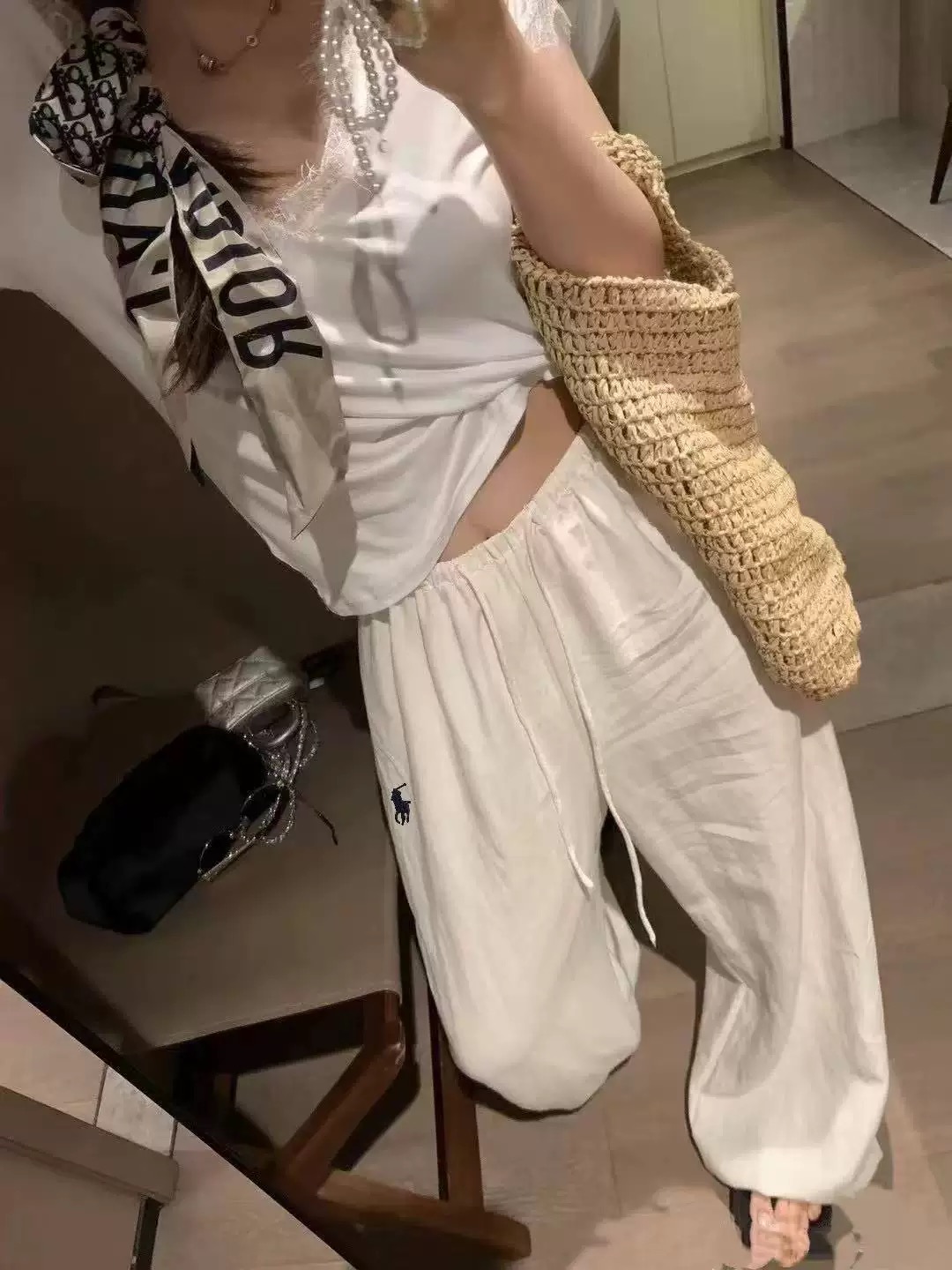 High Quality Female Linen Pants in Six Colors with Embroidered Details - 图片 2