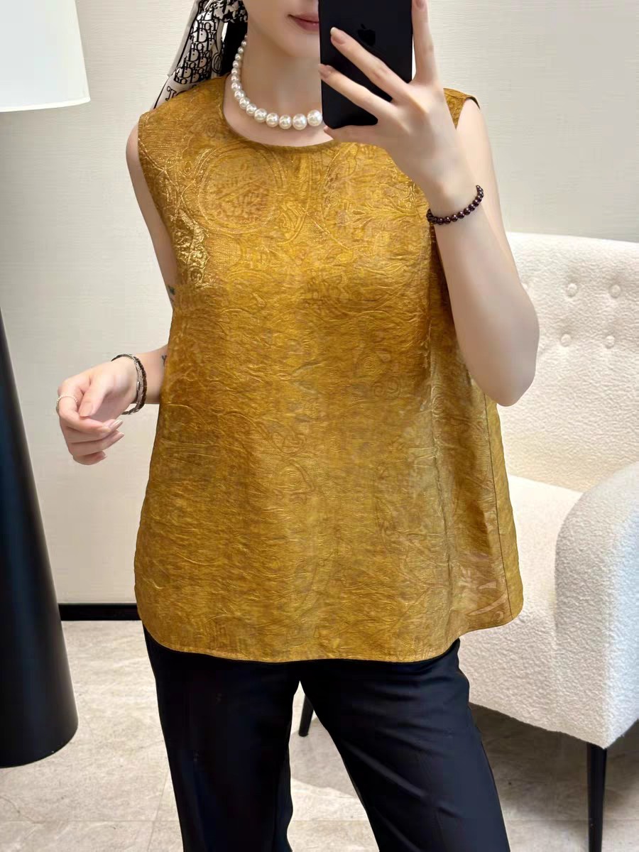 Elegant Silk Cloud Gauze Vest - Reversible & Versatile Top