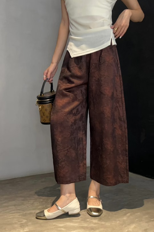 Jacquard High-Waisted Cocoon Pants - Flattering Fit, Stylish and Comfortable 1 Jacquard High-Waisted Cocoon Pants - Flattering Fit, Stylish and Comfortable