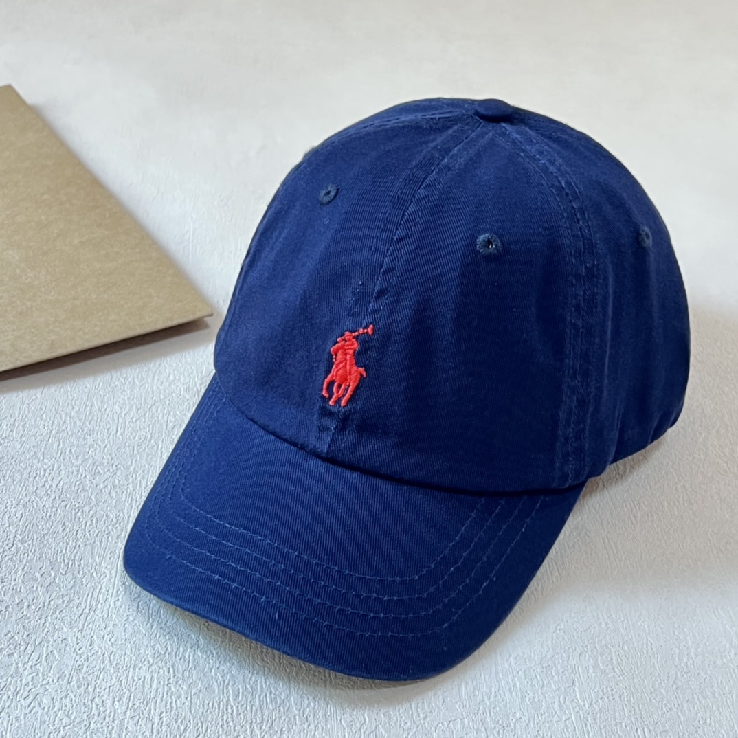 Кепка Ralph Lauren синяя с красным логотипом