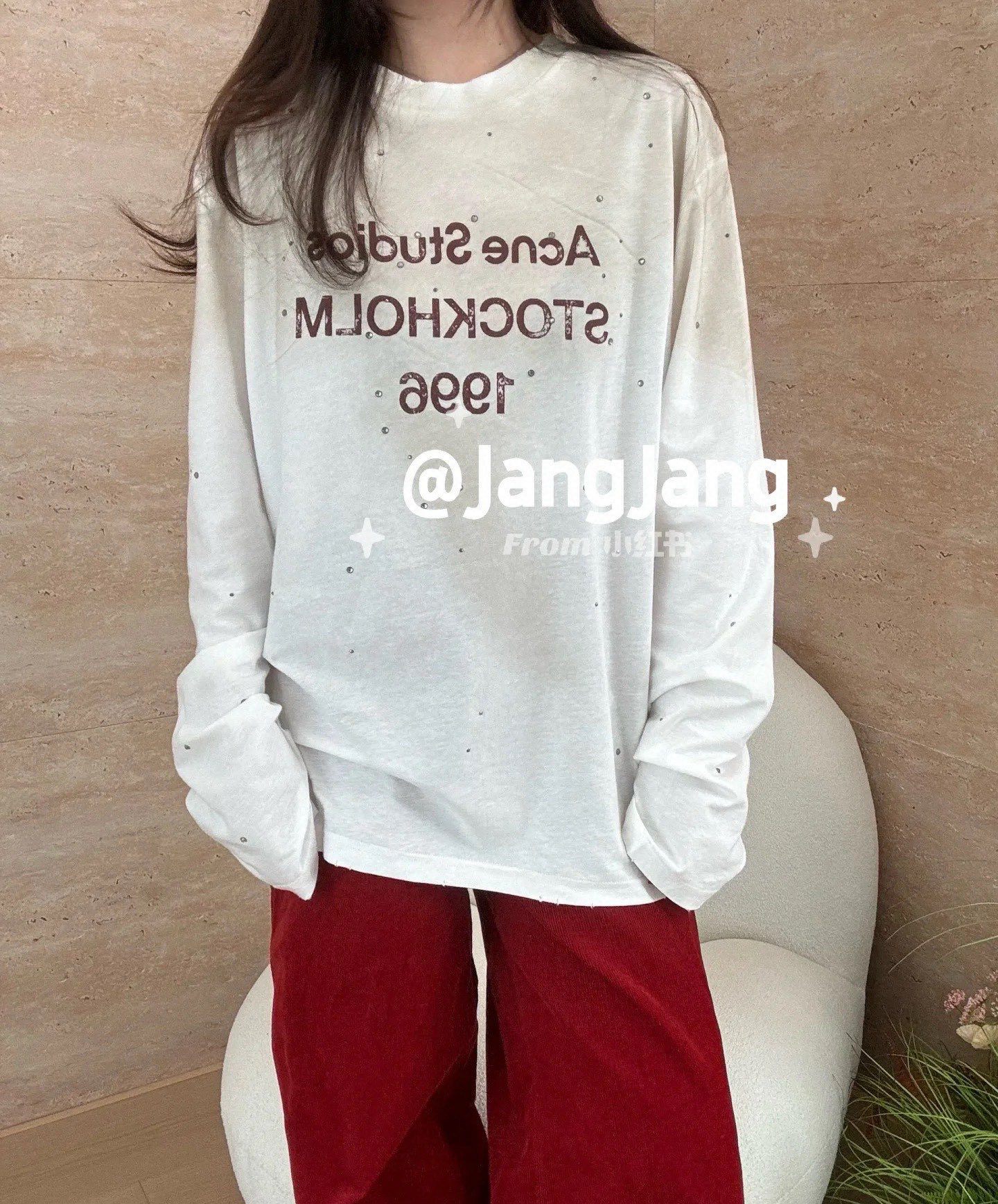 Who’s gonna reject a white acne drilling long sleeve T? White drills are so beautiful - 图片 7