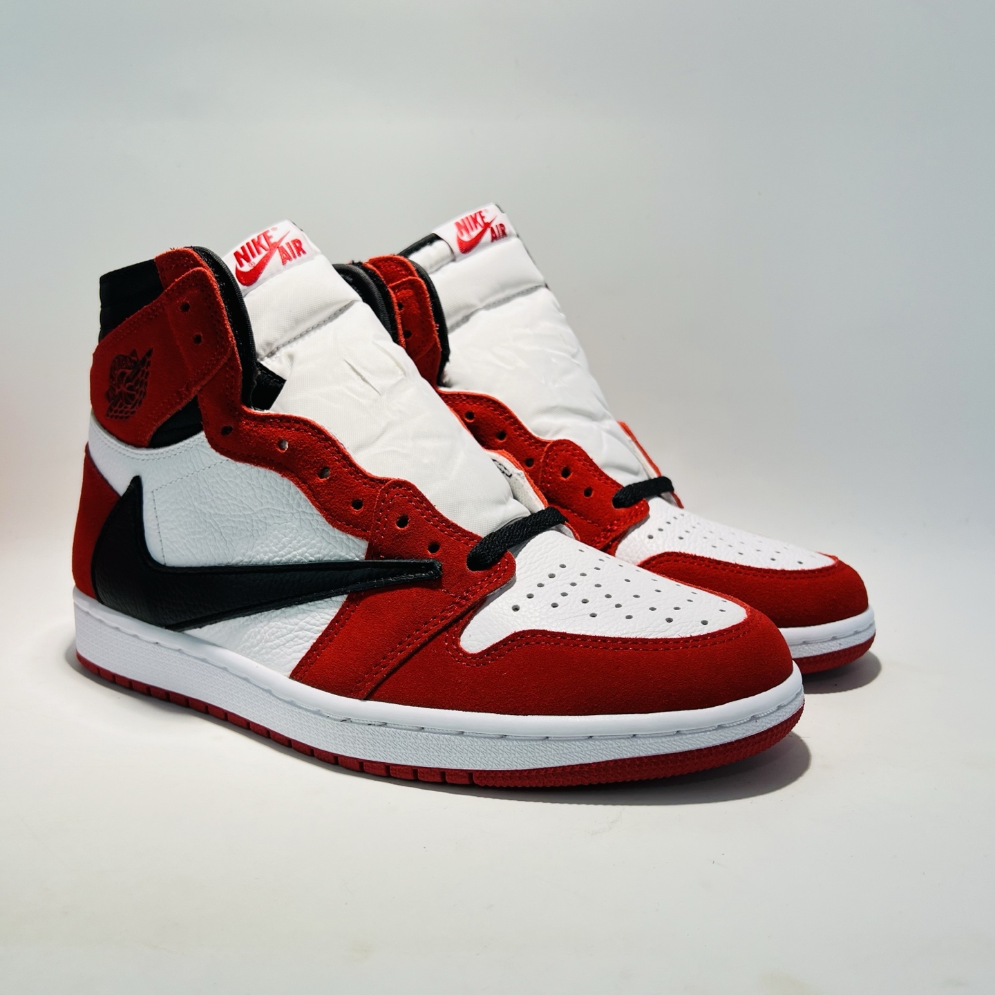 MC53# Jordan Air Jordan 1 Chicago 皮革 潮流 芝加哥 防滑耐磨 高帮 篮球鞋 红黑白 货号:DC3227-601