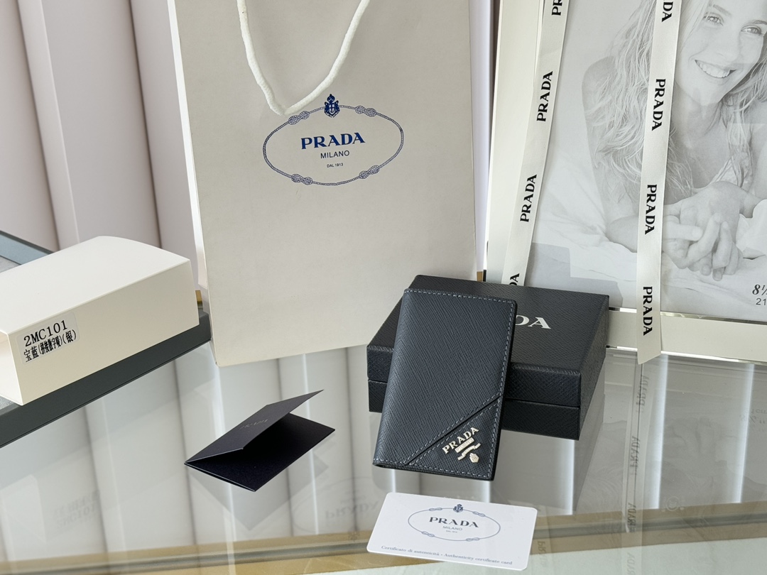 Prada High
 Wallet Card pack Unisex Calfskin Cowhide Fashion