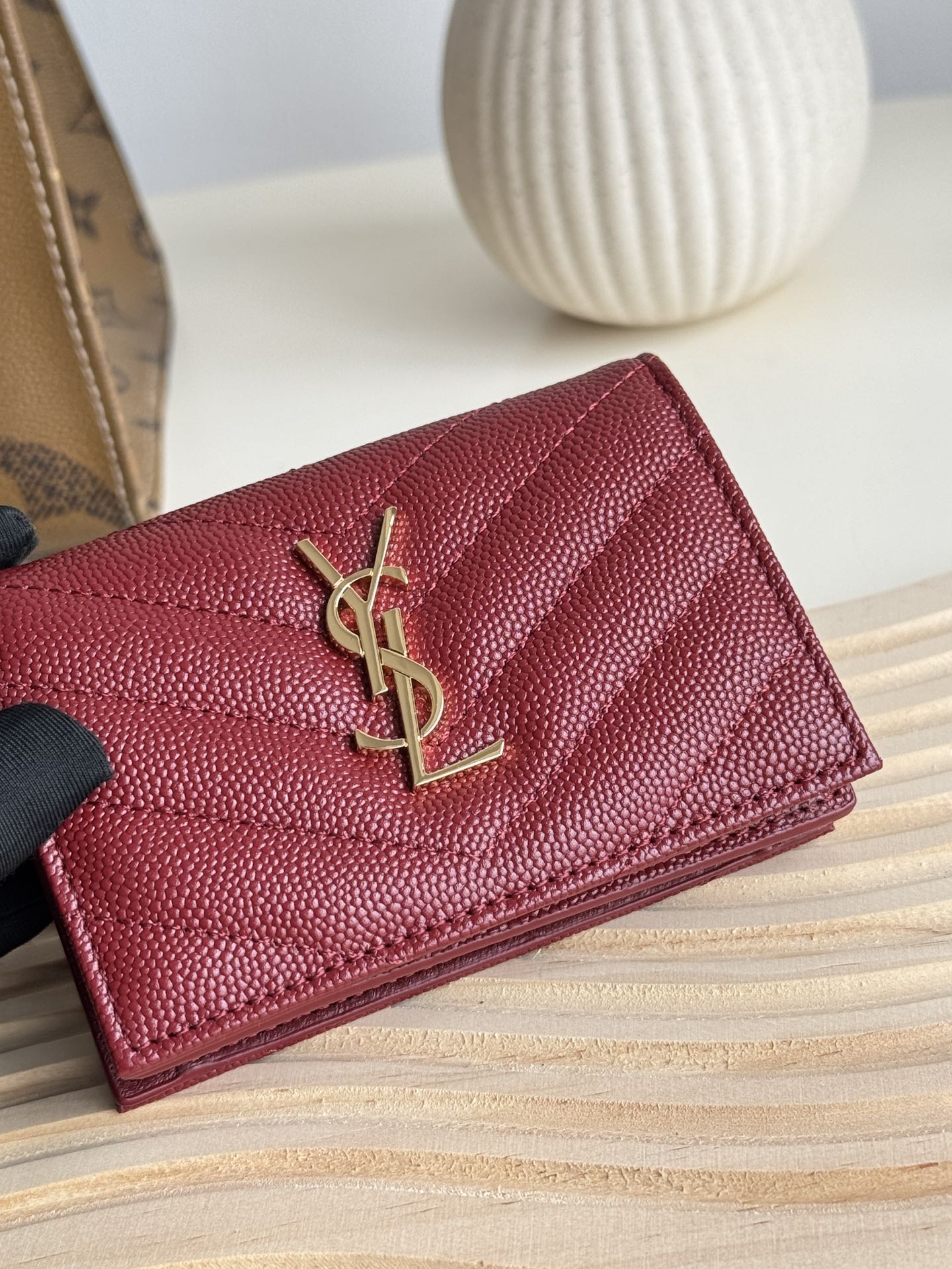 YSL Burgundy everyday shoulder