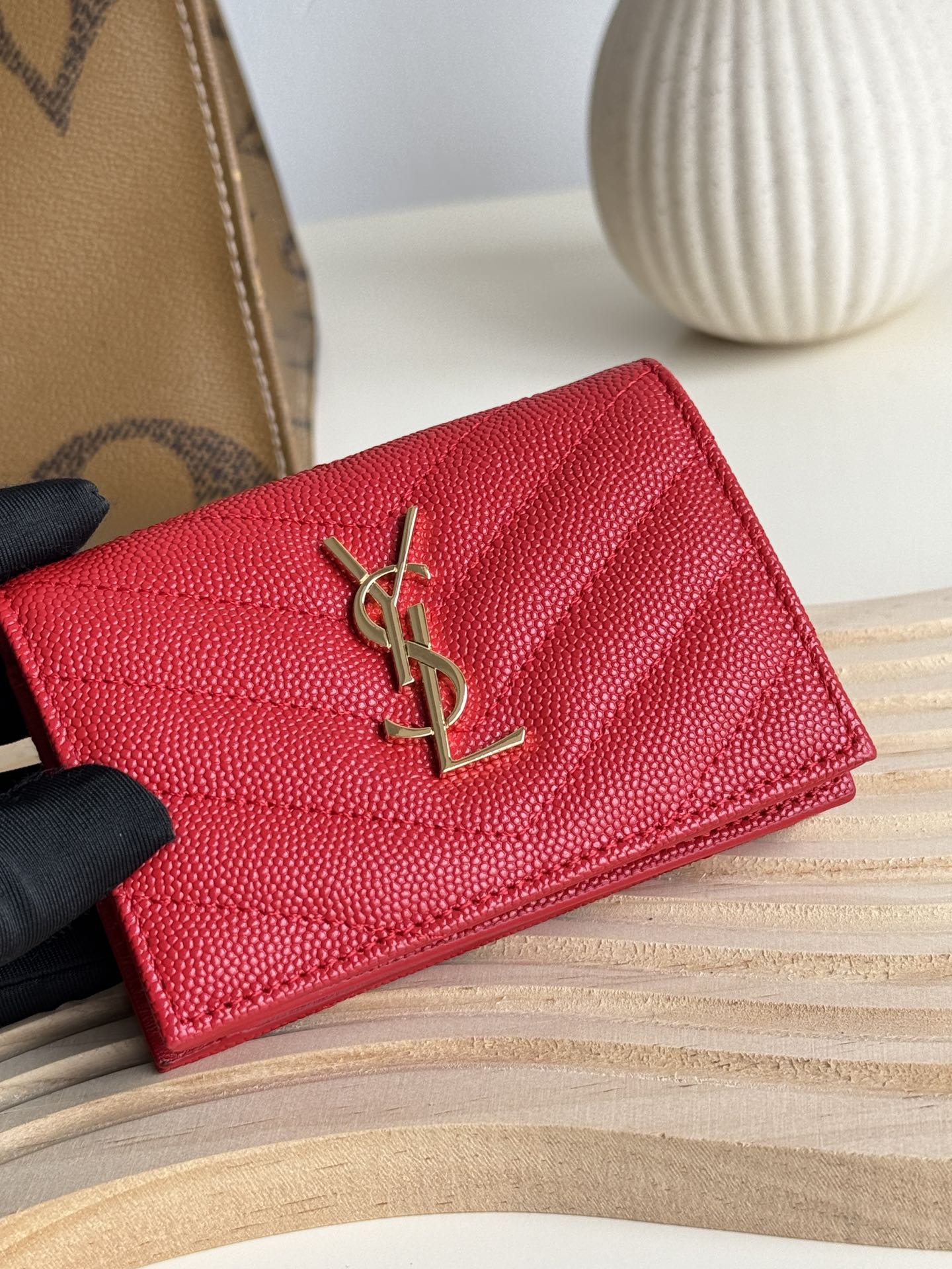YSL Red evening shoulder