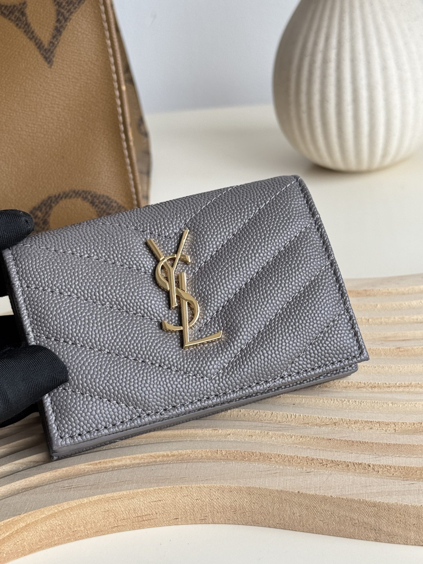 YSL Grey everyday shoulder