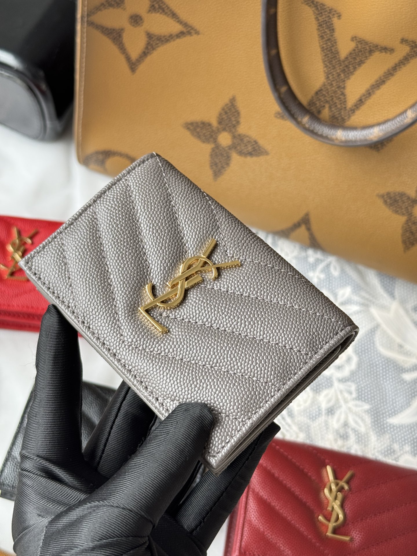YSL Grey everyday shoulder
