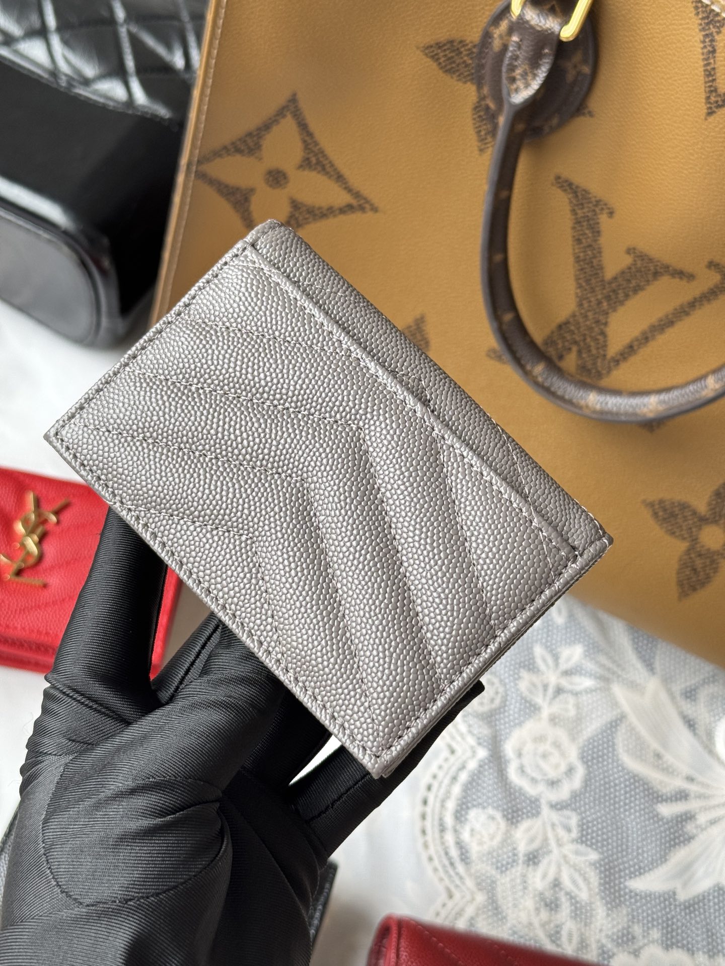 YSL Grey everyday shoulder