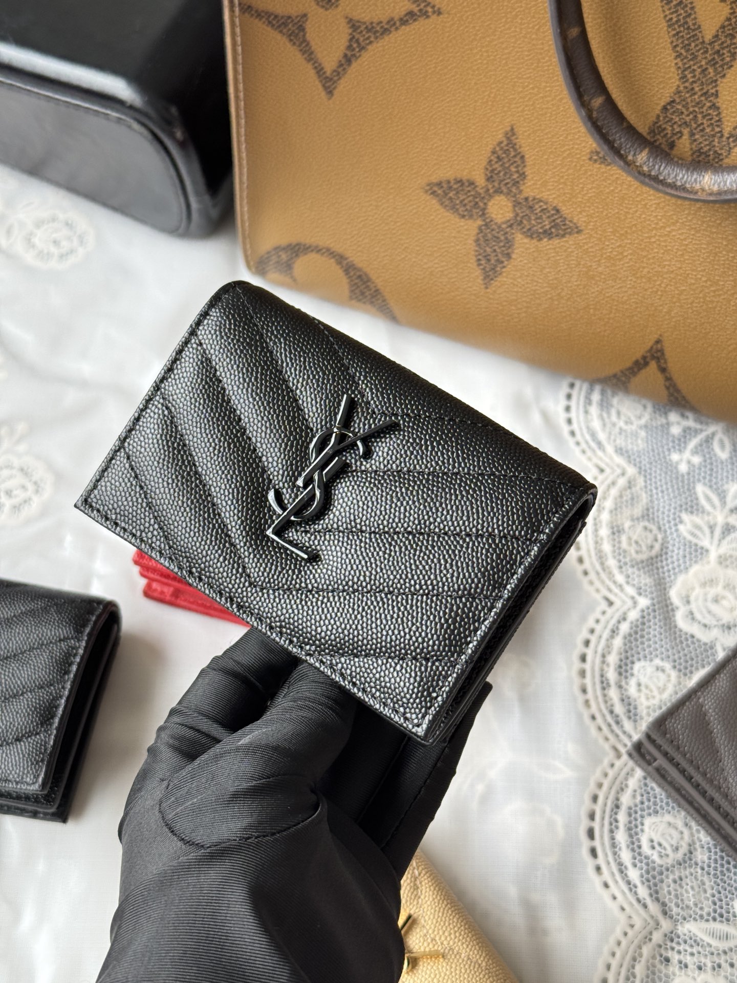 YSL Monogram wallet on chain Black crossbody everyday