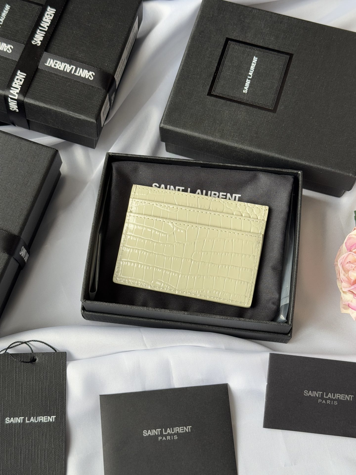 Yves Saint Laurent Crocodile Embossed Leather Card Holder Wallet 2 i1732449153 3143 3