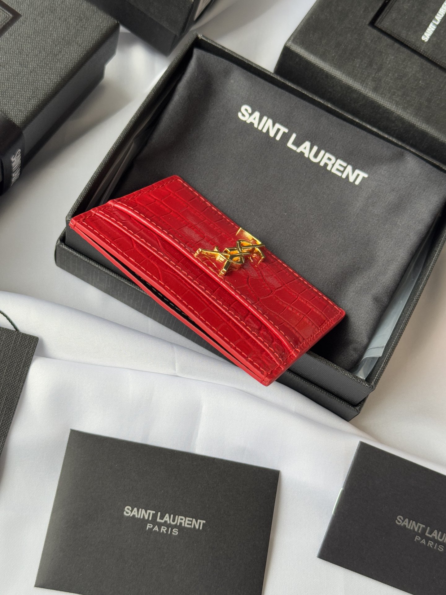 Saint Laurent Paris Embossed Crocodile Leather Card Holder 3 i1732449168 8405 6