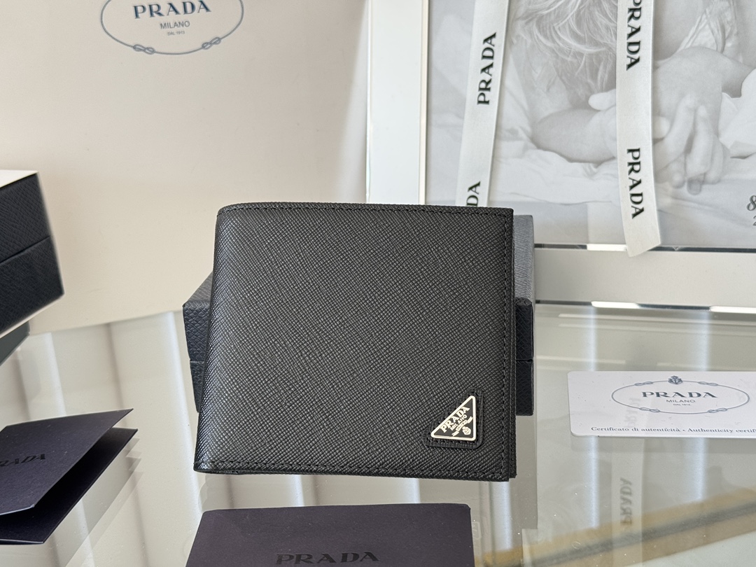 Prada 2M0513 Safiano Cross-Grained Gold Wallet, Original Quality, 11 Colors - 图片 2