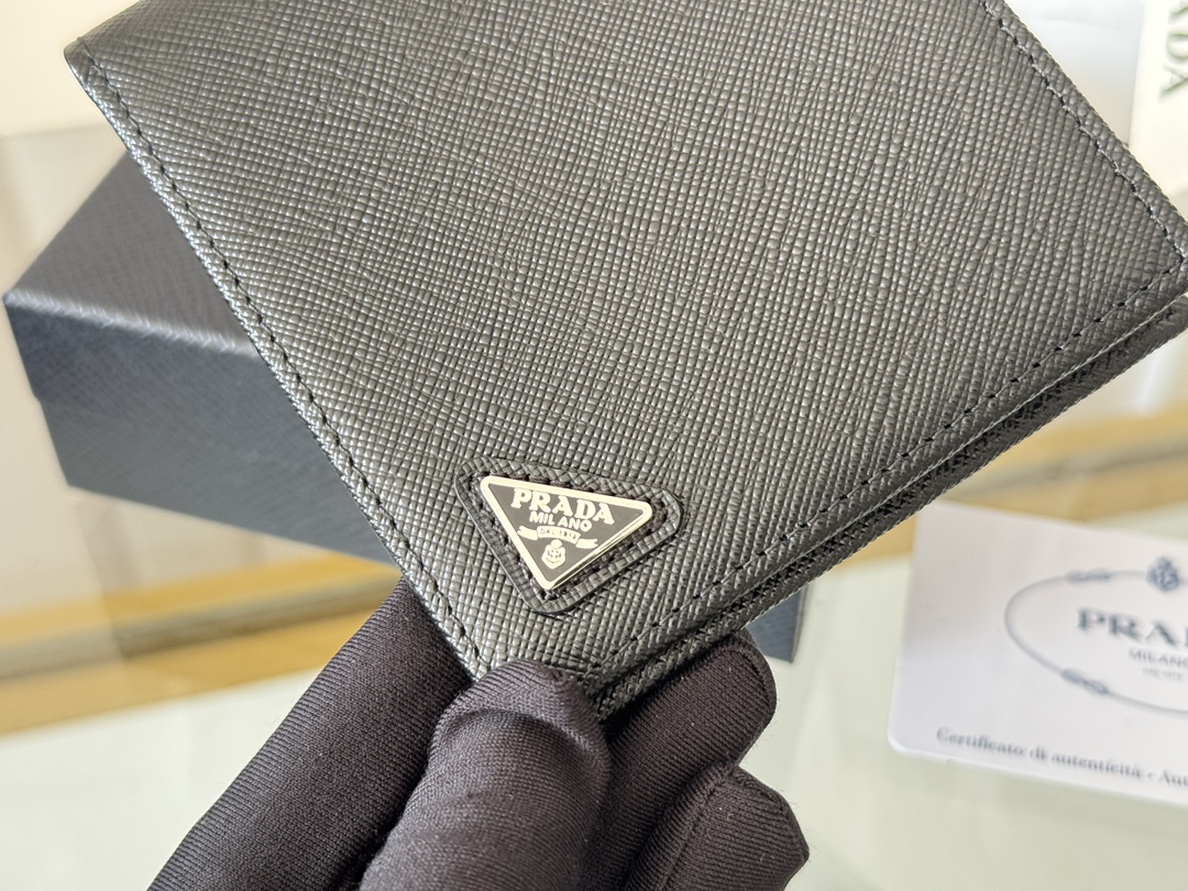Prada 2M0513 Safiano Cross-Grained Gold Wallet, Original Quality, 11 Colors - 图片 6