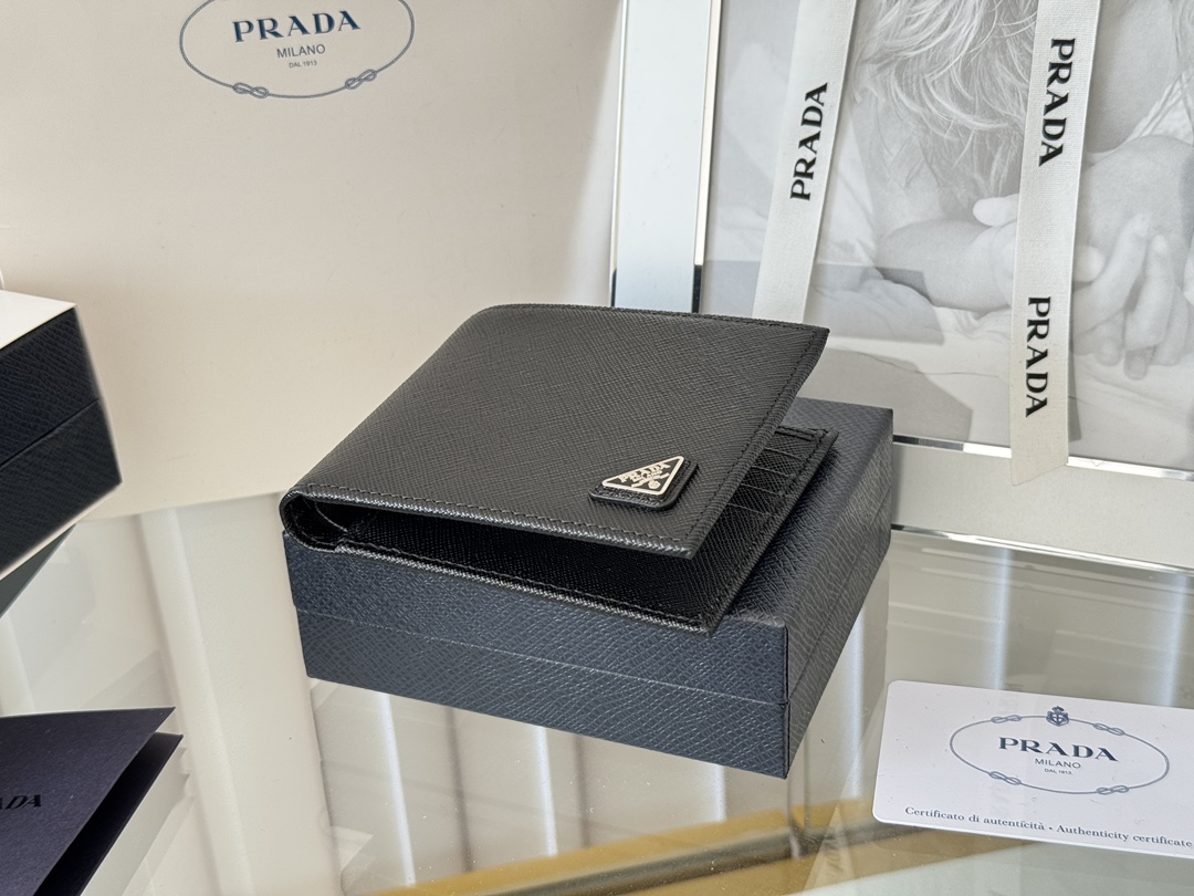 Prada 2M0513 Safiano Cross-Grained Gold Wallet, Original Quality, 11 Colors - 图片 5