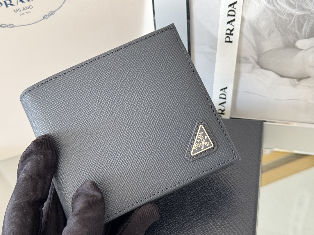 Prada 2M0513 Safiano Gold Cross-Grained Wallet, Original Quality, 11 Colors - 图片 6