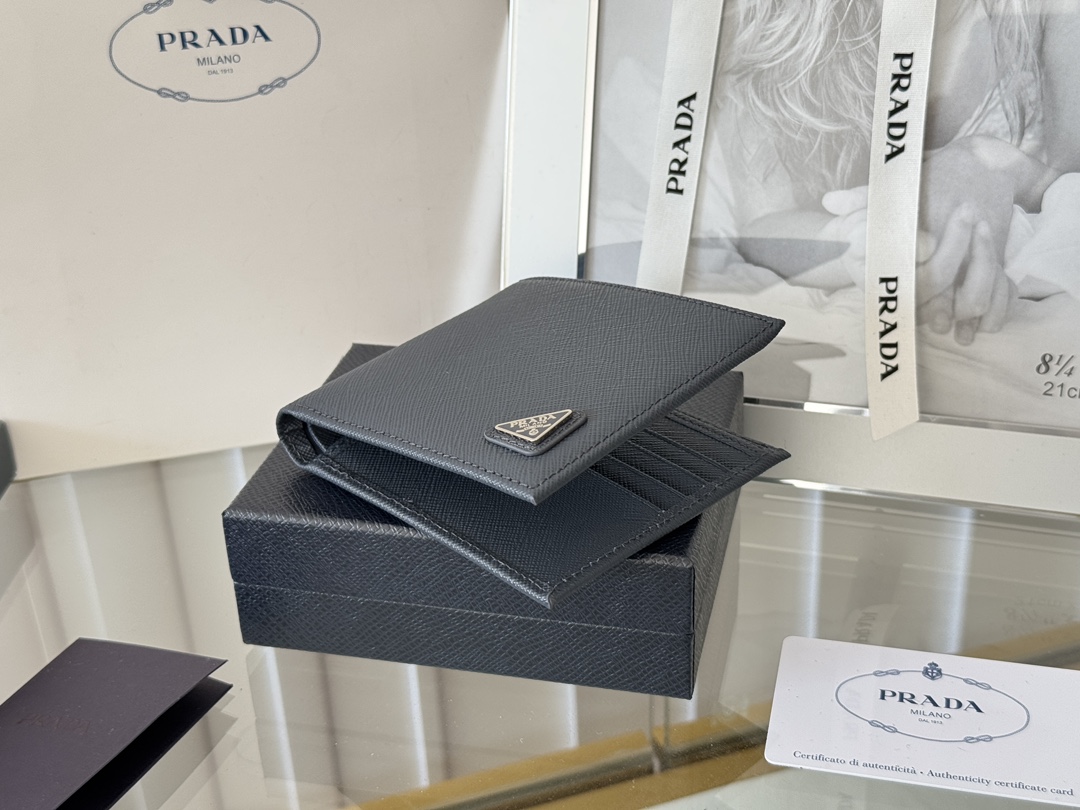 Prada 2M0513 Safiano Gold Cross-Grained Wallet, Original Quality, 11 Colors - 图片 5