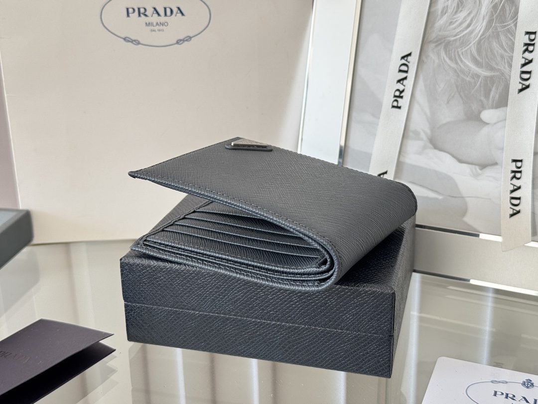 Prada 2M0513 Safiano Gold Cross-Grained Wallet, Original Quality, 11 Colors - 图片 4
