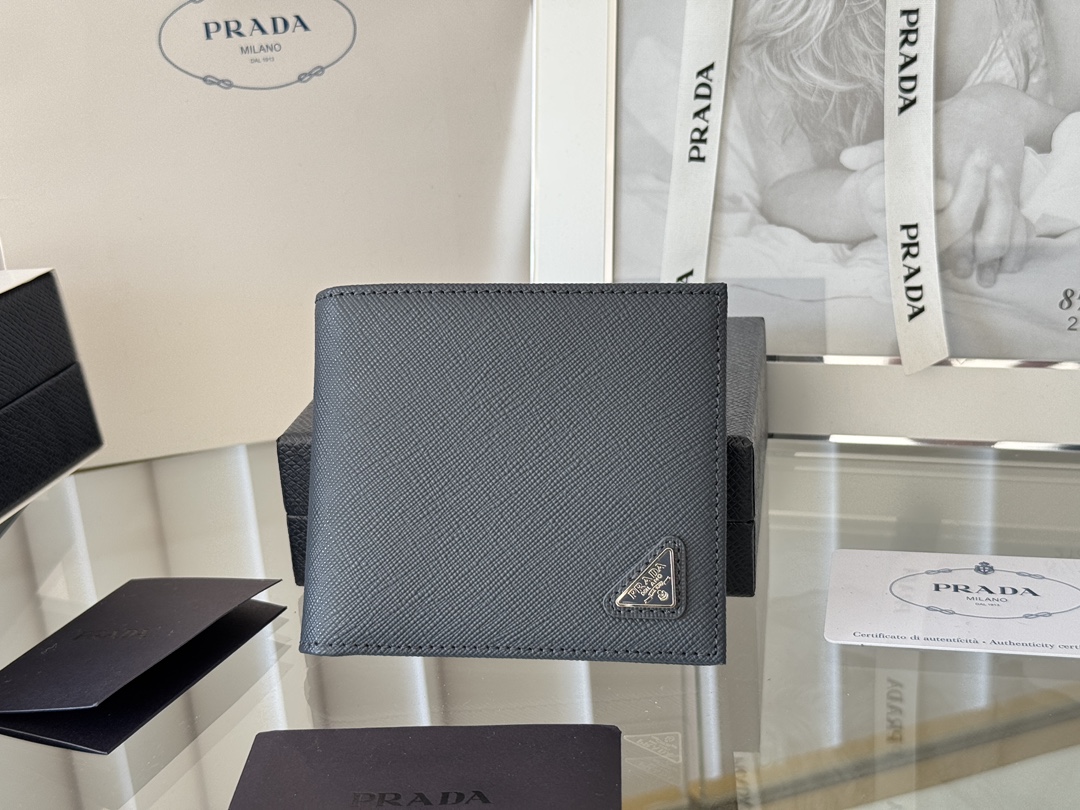 Prada 2M0513 Safiano Gold Cross-Grained Wallet, Original Quality, 11 Colors - 图片 2