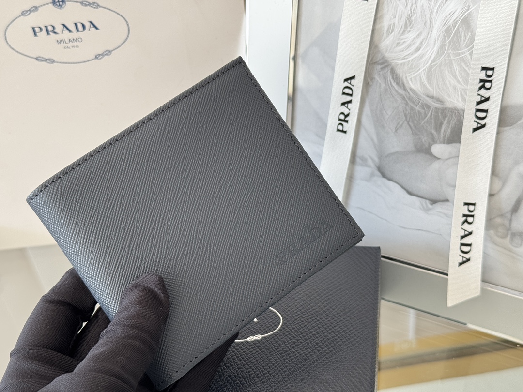 Prada 2M0513 Safiano Gold Cross-Grained Wallet, Original Quality, 11 Colors - 图片 6