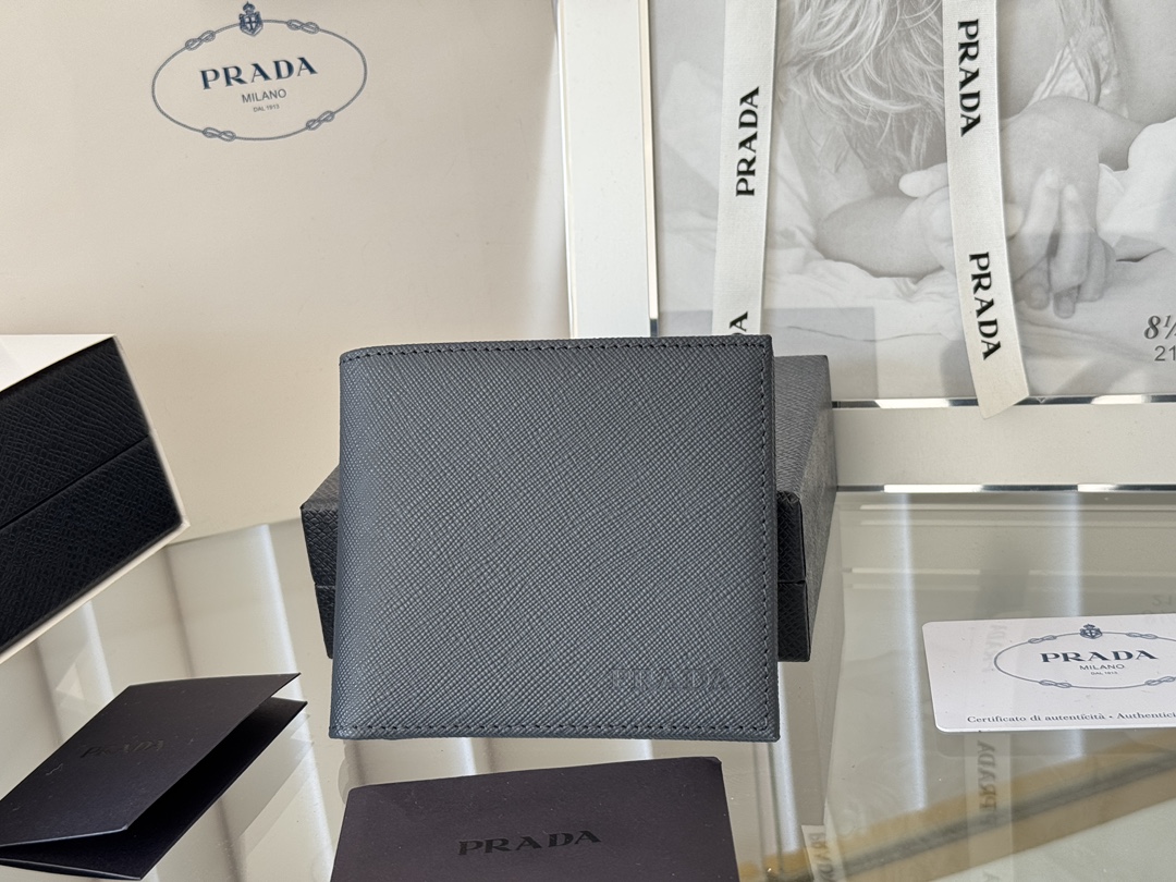 Prada 2M0513 Safiano Gold Cross-Grained Wallet, Original Quality, 11 Colors - 图片 2