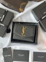 Yves Saint Laurent Wallet Black Cowhide 1 Yves Saint Laurent Wallet Black Cowhide