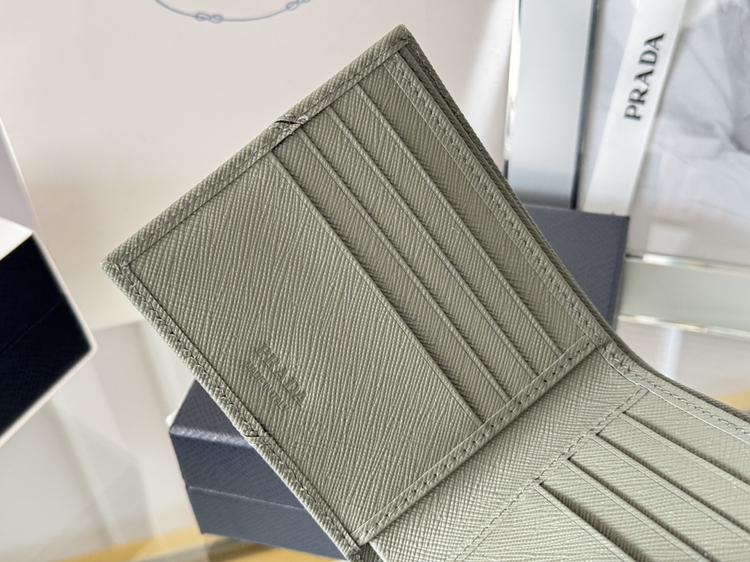 Prada 2M0513 Safiano Cross-Grained Gold Imported Wallet, Original Quality - 图片 8