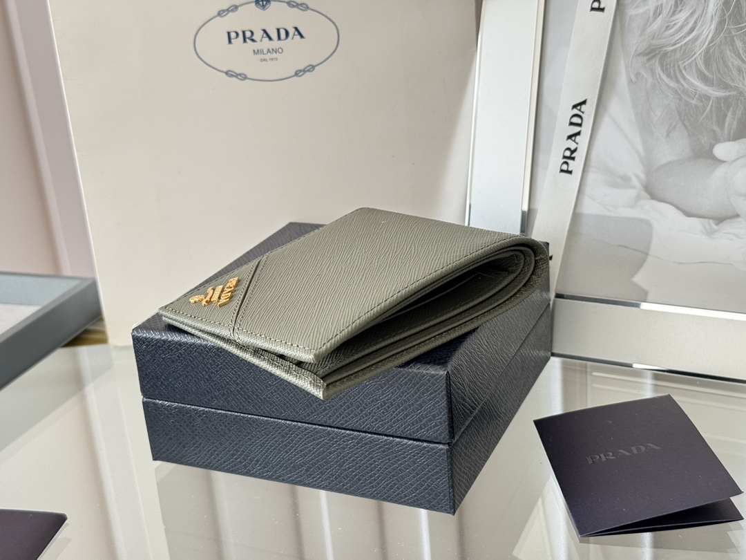 Prada 2M0513 Safiano Cross-Grained Gold Imported Wallet, Original Quality - 图片 4