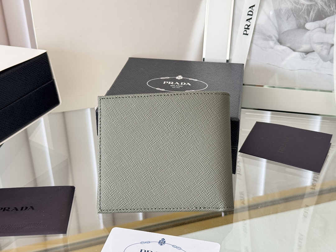 Prada 2M0513 Safiano Cross-Grained Gold Imported Wallet, Original Quality - 图片 3