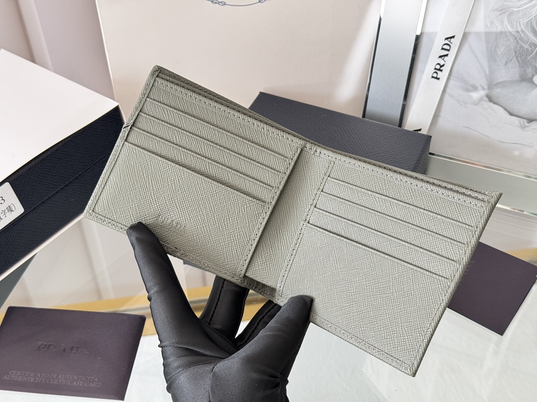 Prada 2M0513 Safiano Cross-Grained Gold Imported Wallet, Original Quality - 图片 7