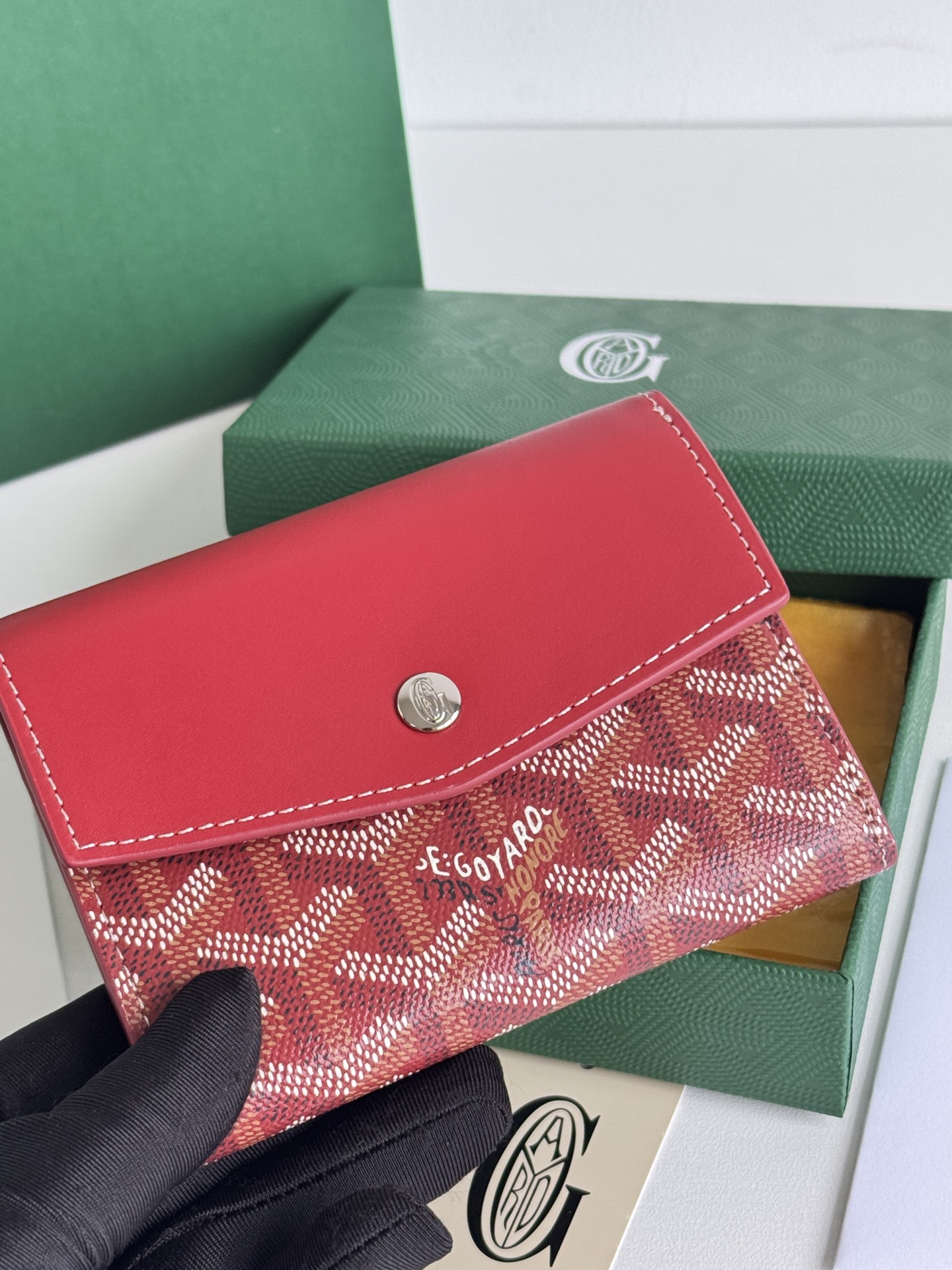 Saint-Gabriel 三折財布 - Goyardine帆布と小牛皮製の軽量デザイン