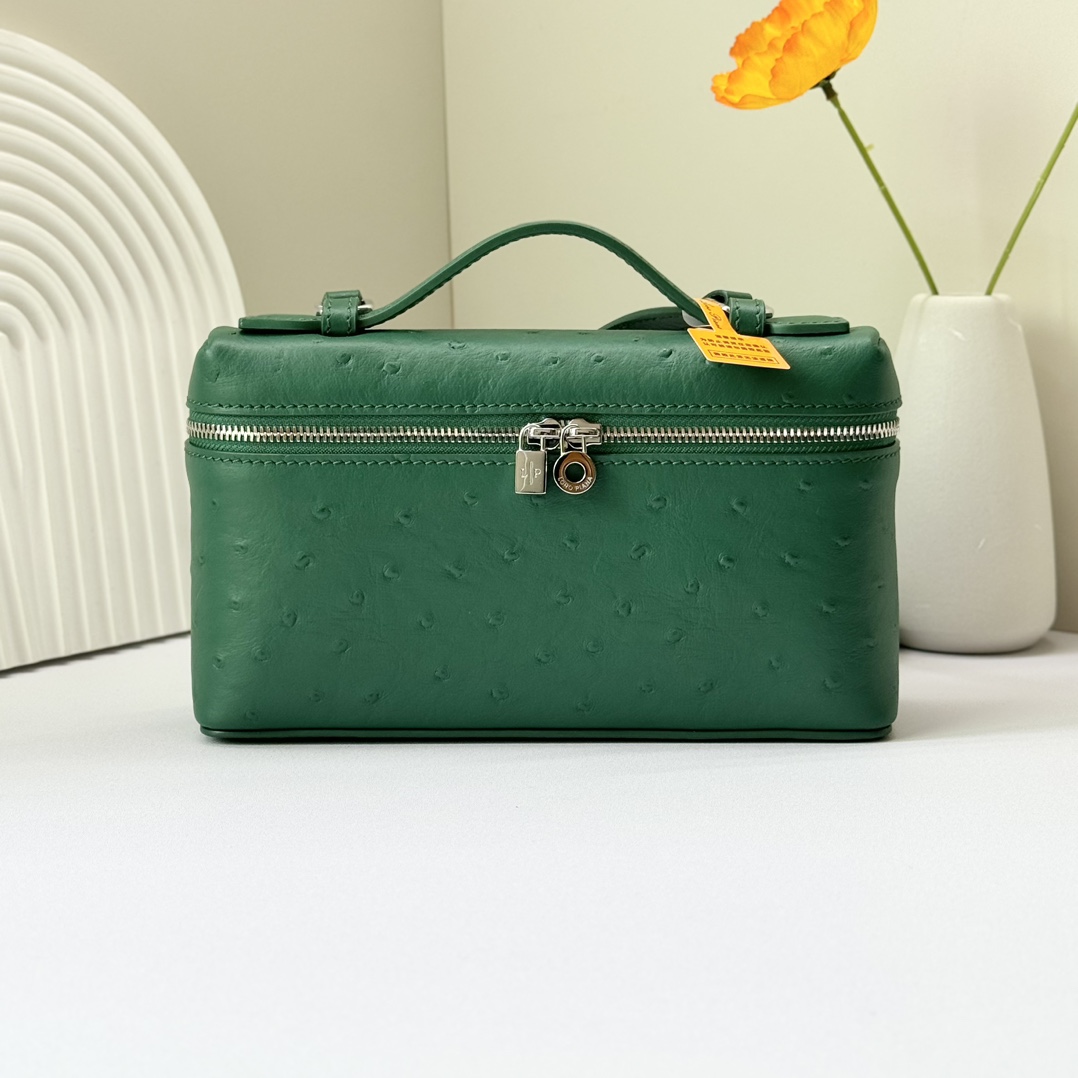 We Curate The Best
 Loro Piana Clutches & Pouch Bags Green All Steel Calfskin Cowhide Lambskin Sheepskin