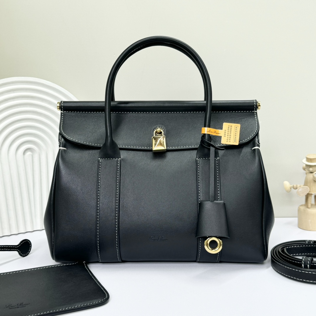 High Quality AAA Replica
 Loro Piana Bags Handbags Black Calfskin Cowhide Casual