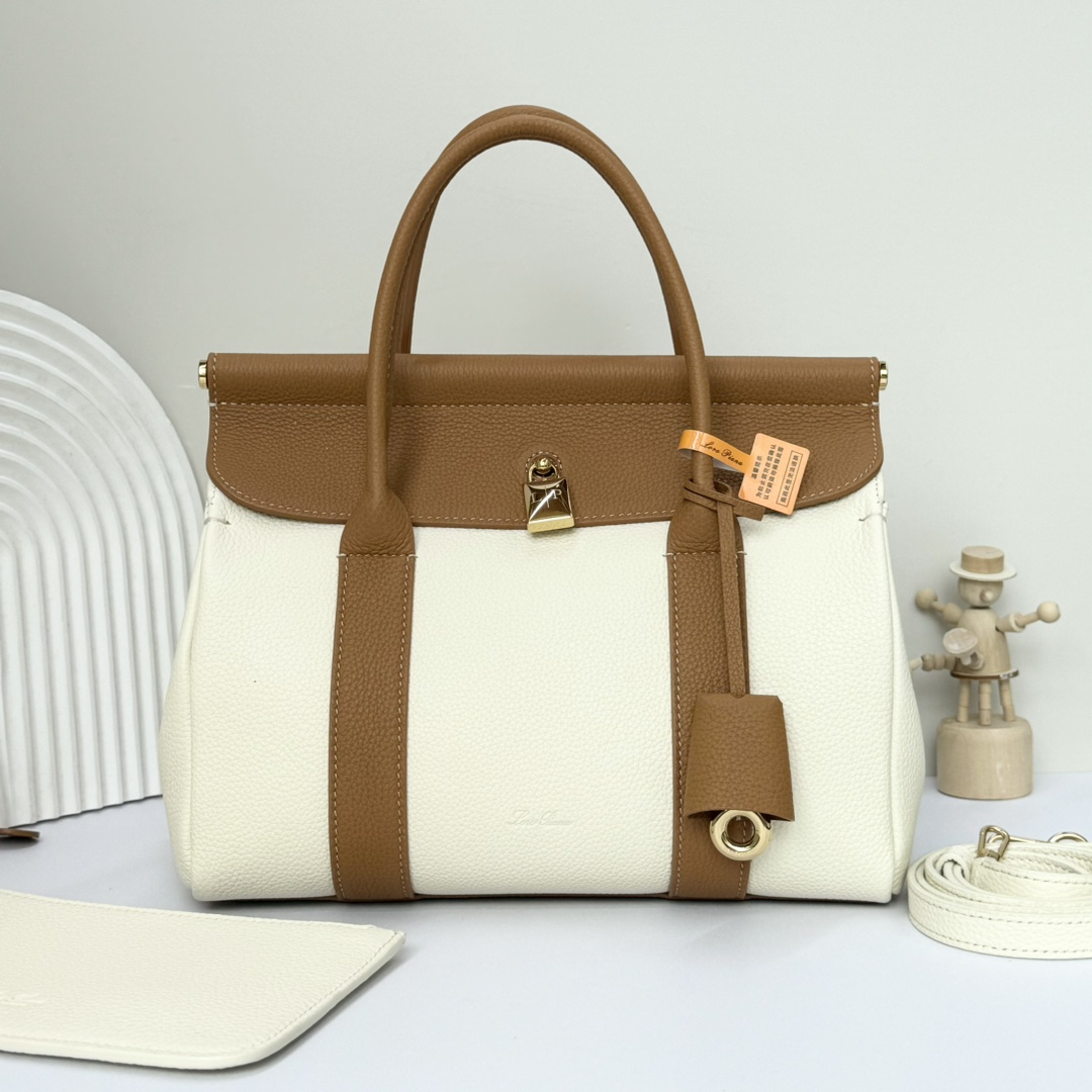 cheap online Best Designer
 Loro Piana Bags Handbags Brown White Calfskin Cowhide Casual