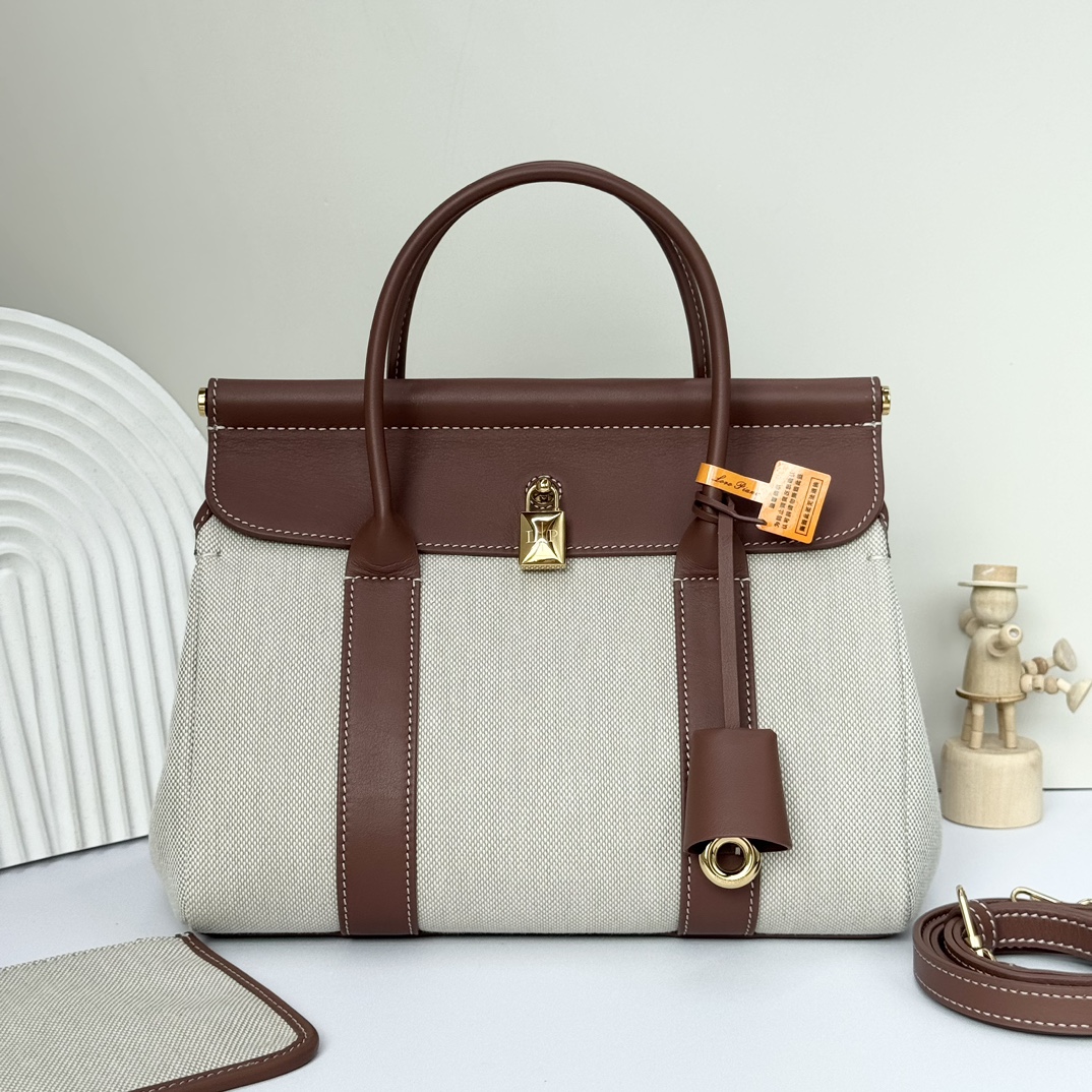 Loro Piana Bags Handbags Caramel Canvas Cotton Linen Casual