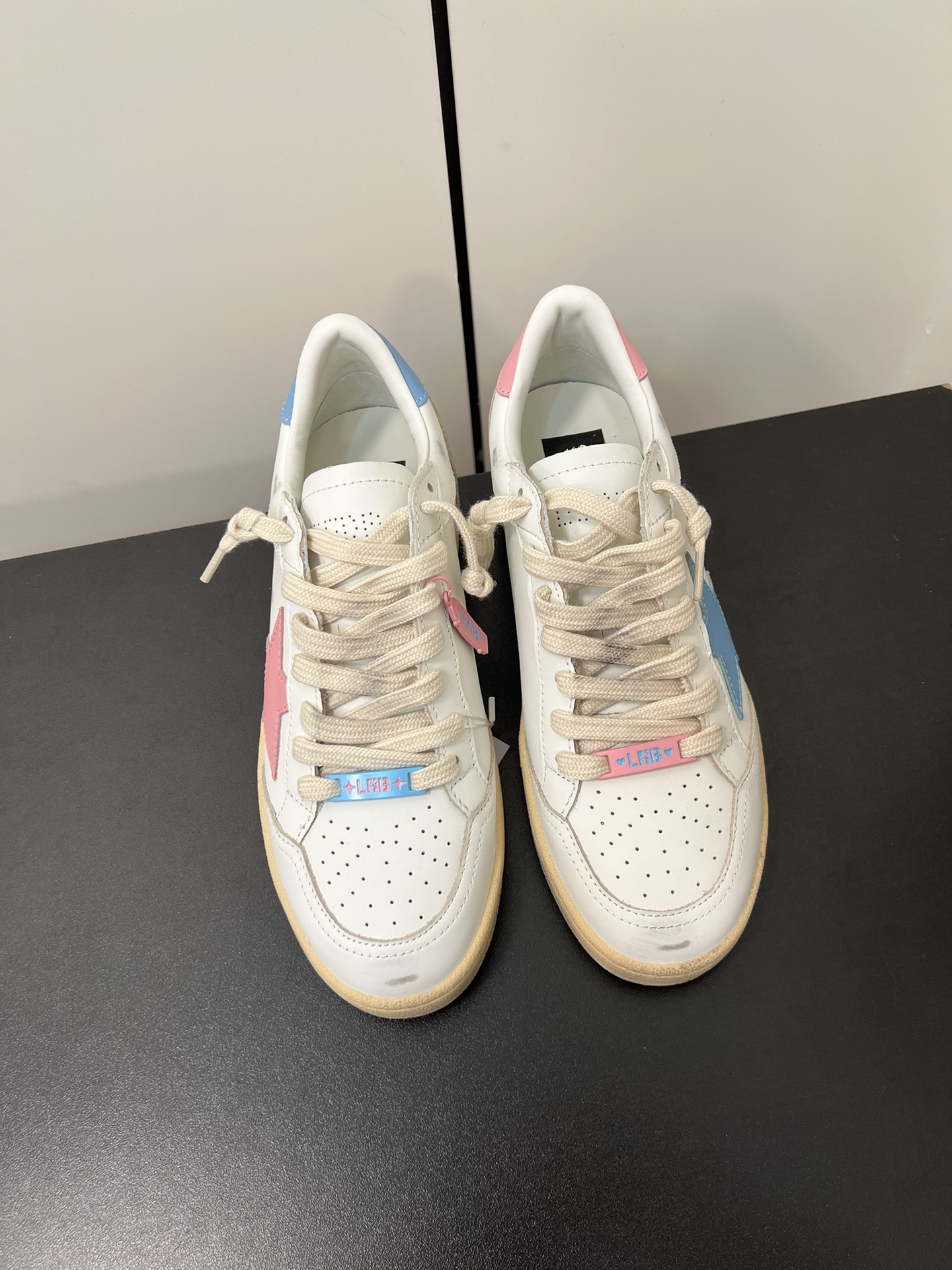 Golden Goose Skateboard Shoes Gold Red White Cowhide TPU