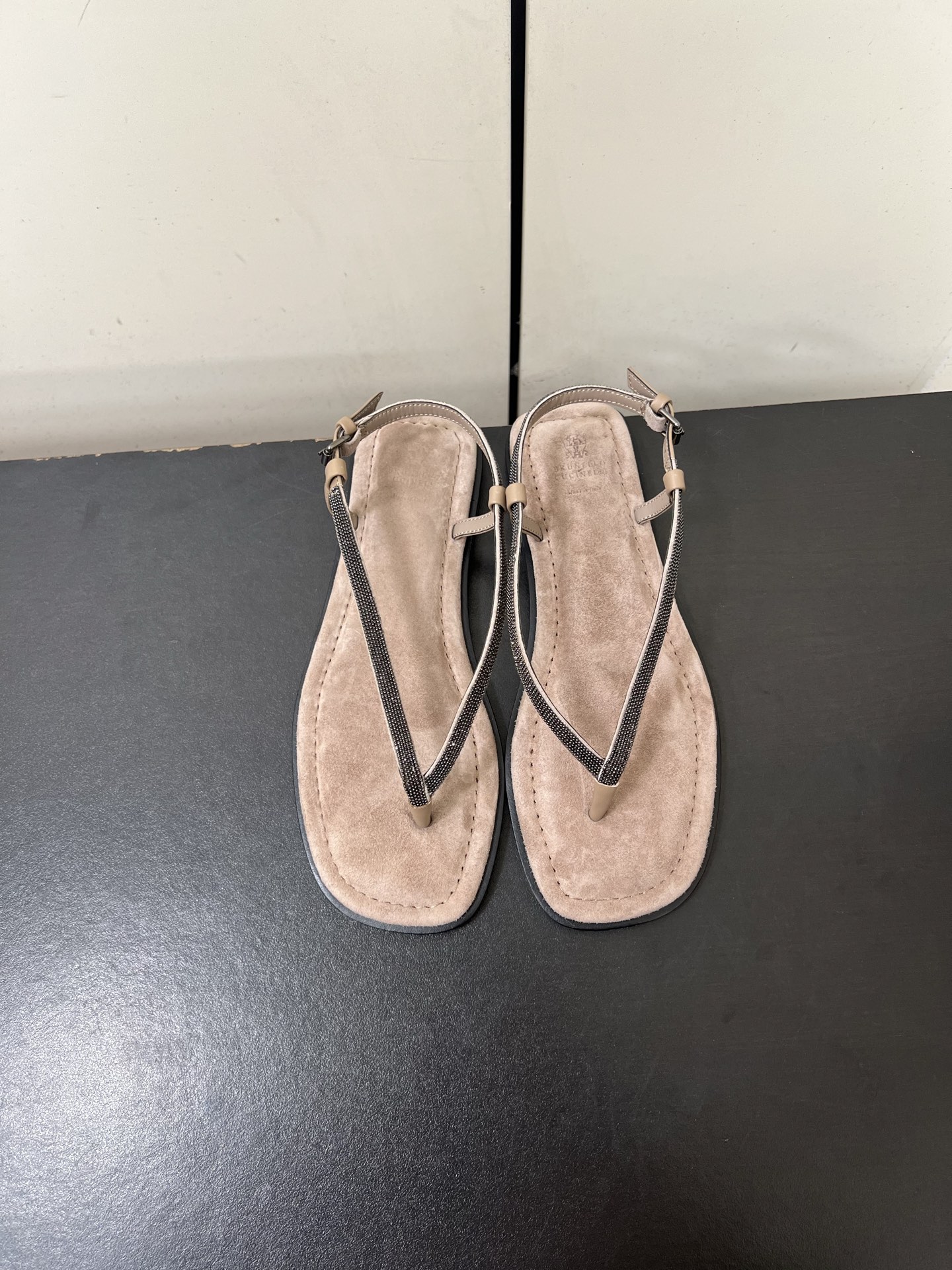 Luxurious Italian Sheepskin Sandal Slippers by Brunello Cucinelli