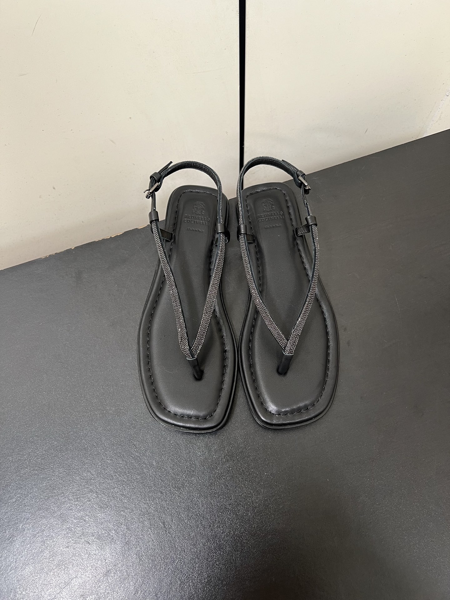 Luxurious Italian Sheepskin Sandal Slippers by Brunello Cucinelli