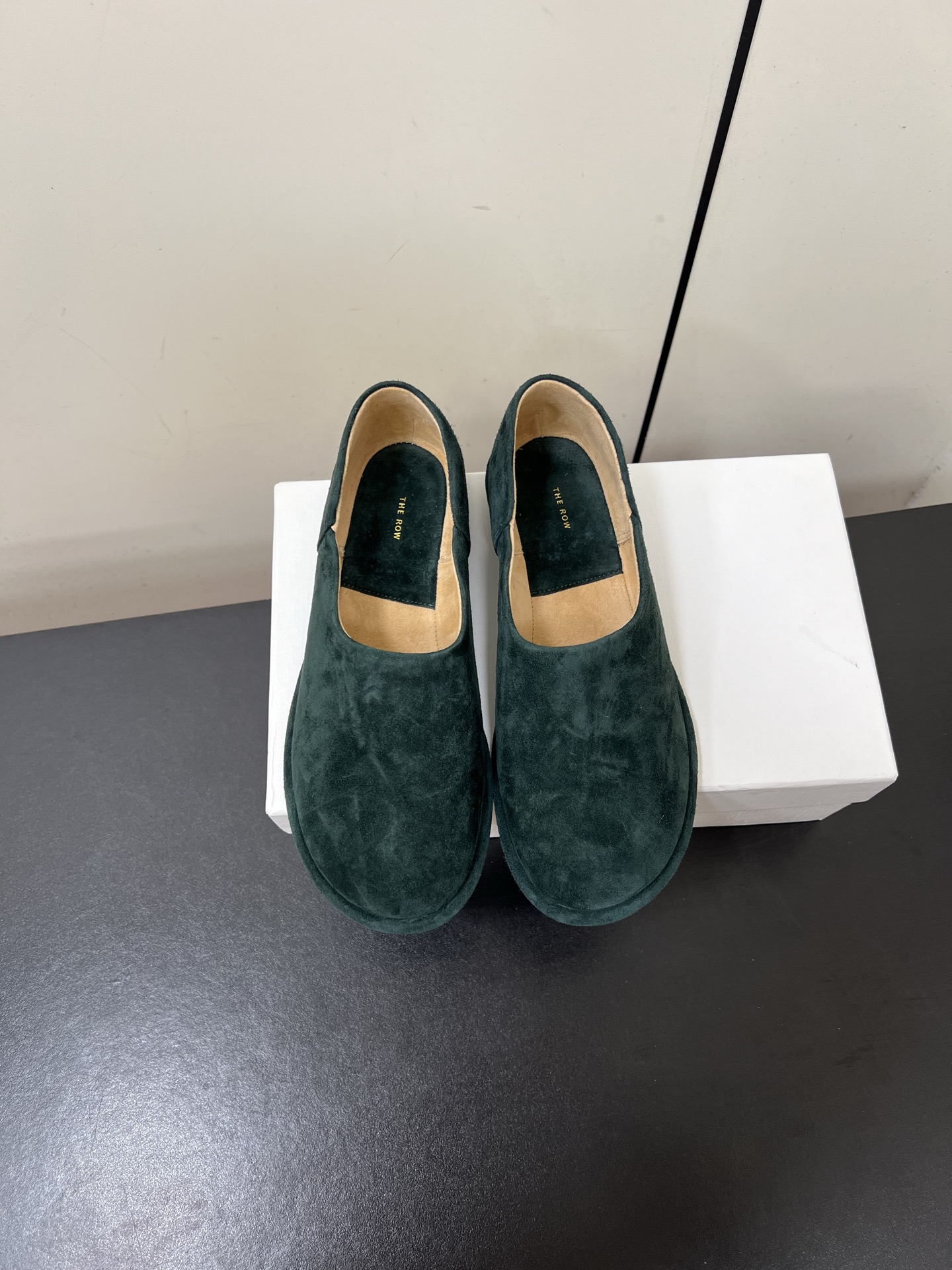 The Row Canal collection agneau peau tête ronde mocassins plats achat original niveau daigou agneau peau qualité A importée