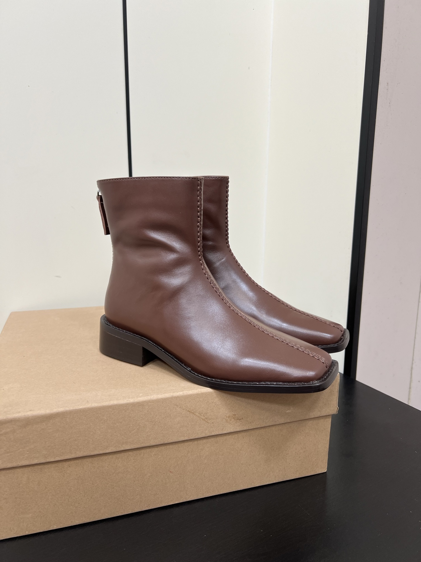 P912 Lemayre Small Crowd Boots: Simple, charming, practical. Imported calf skin, sheepskin lining, Italian leather soles. Sizes 35-40.