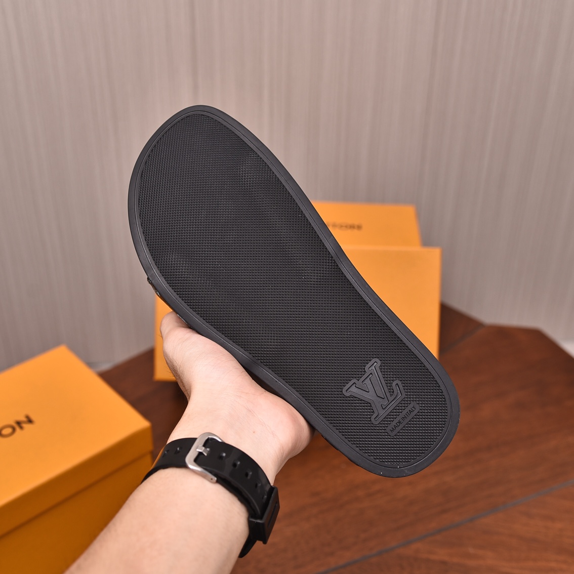 Louis Vuitton Men's Monogrammed Sliders | Comfortable & Stylish Sandals 8 i1708099502 5503 2
