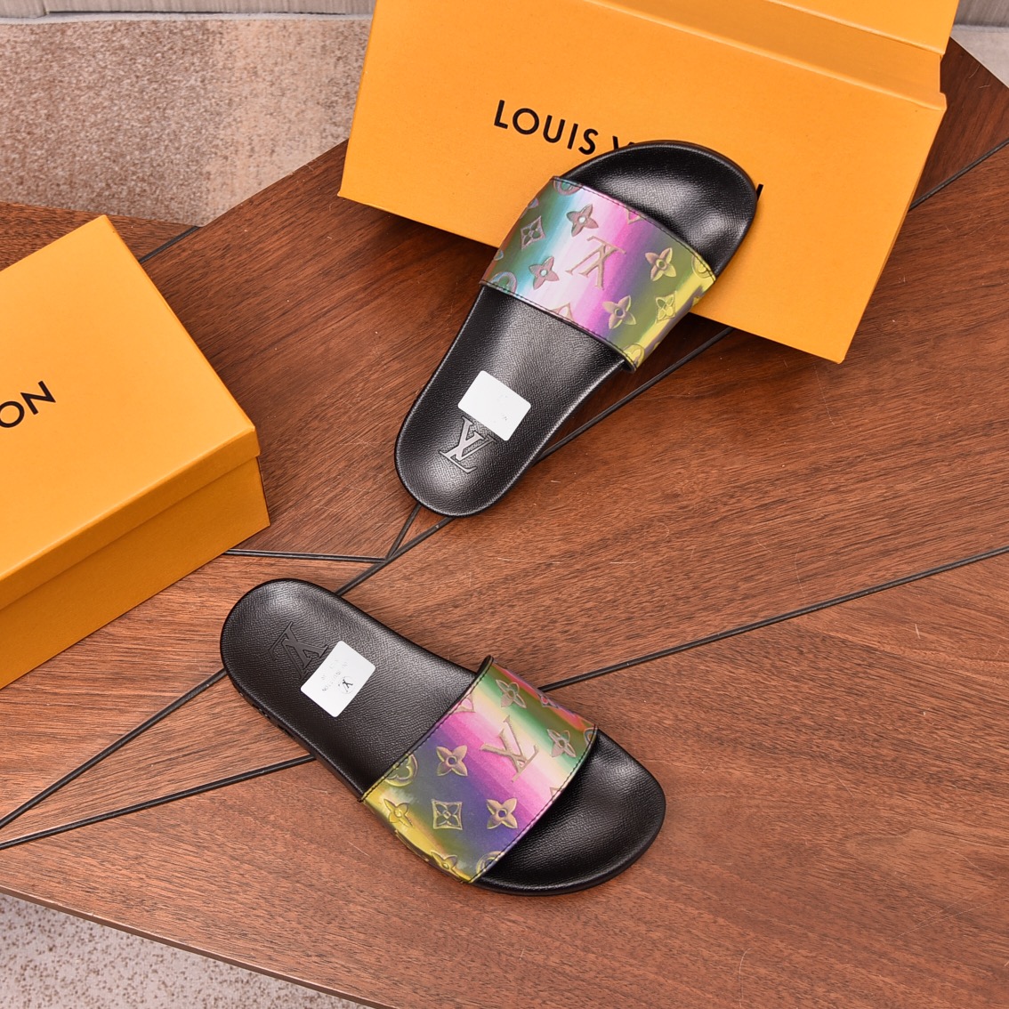 Louis Vuitton Men's Iridescent Monogram Slides Comfortable & Stylish 5 i1708099564 6196 4
