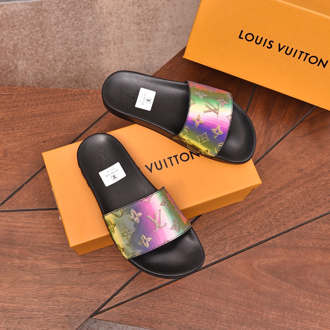 Louis Vuitton Men's Iridescent Monogram Slides Comfortable & Stylish 4 i1708099564 9051 7